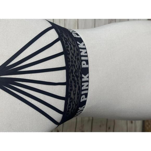 PINK Victoria's Secret lace strappy racerback push-up pigeonnant bra Size 32D - Picture 8 of 10